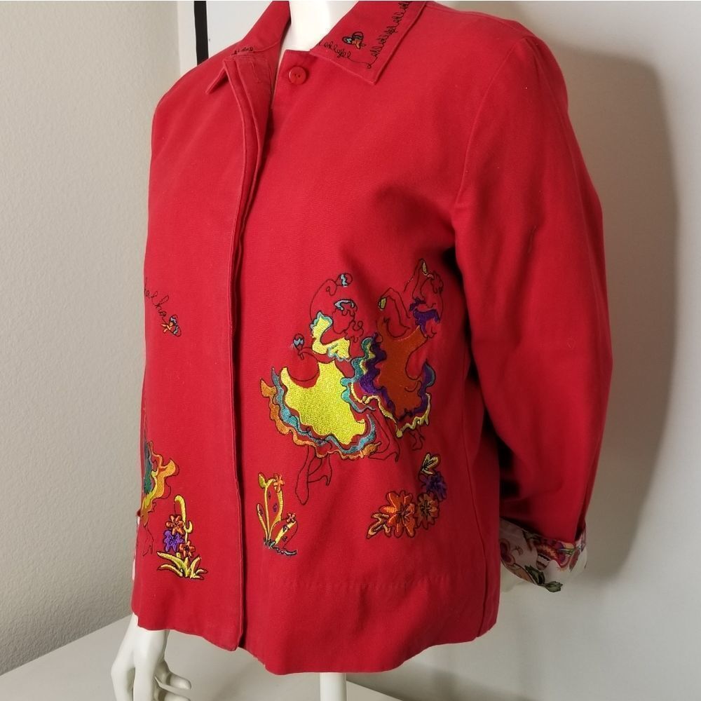 Ruby Rd. Womens Red Cotton Button Front Floral Li… - image 2